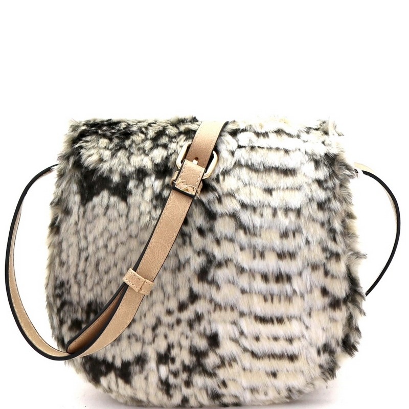 faux fur crossbody bag